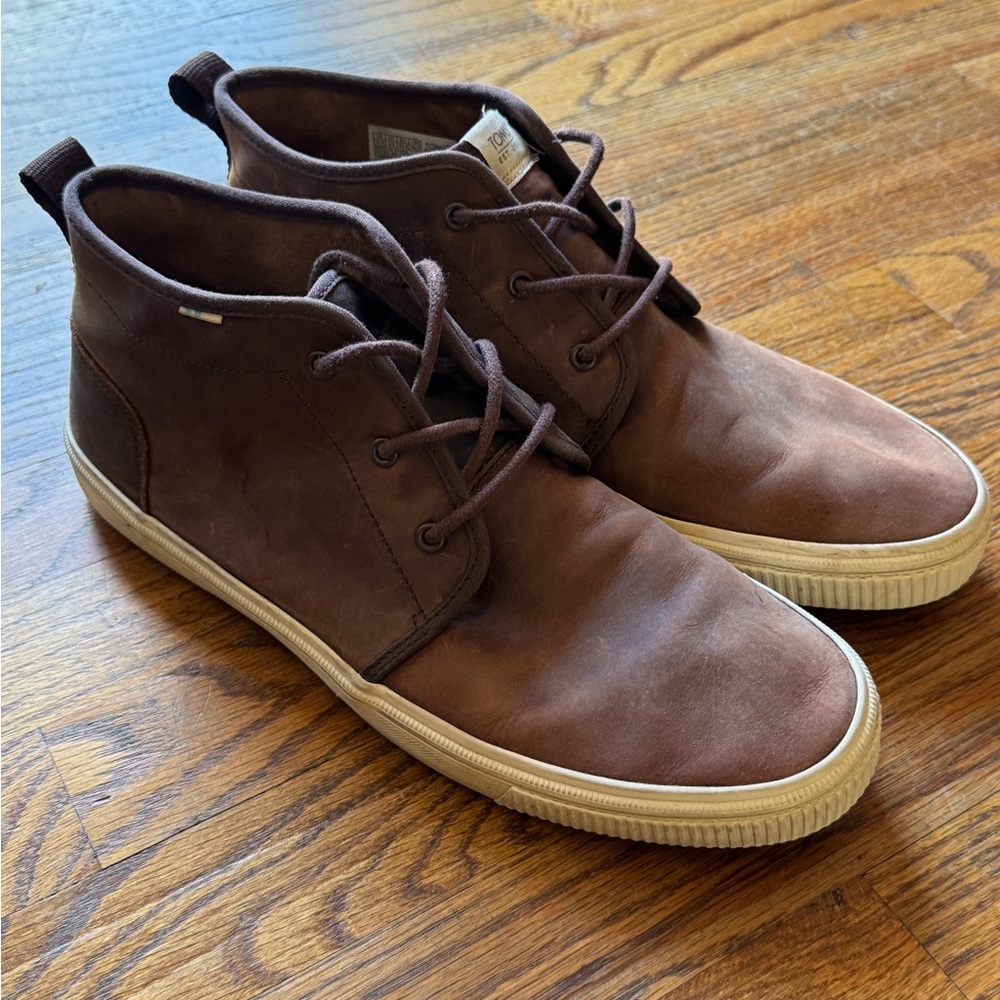 Men's Toms Brown Leather Casual Shoes
